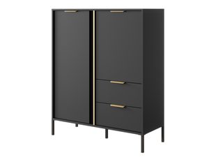 Miniaturka 2 - Stylowa komoda wysoko z metalowymi złotymi elementami