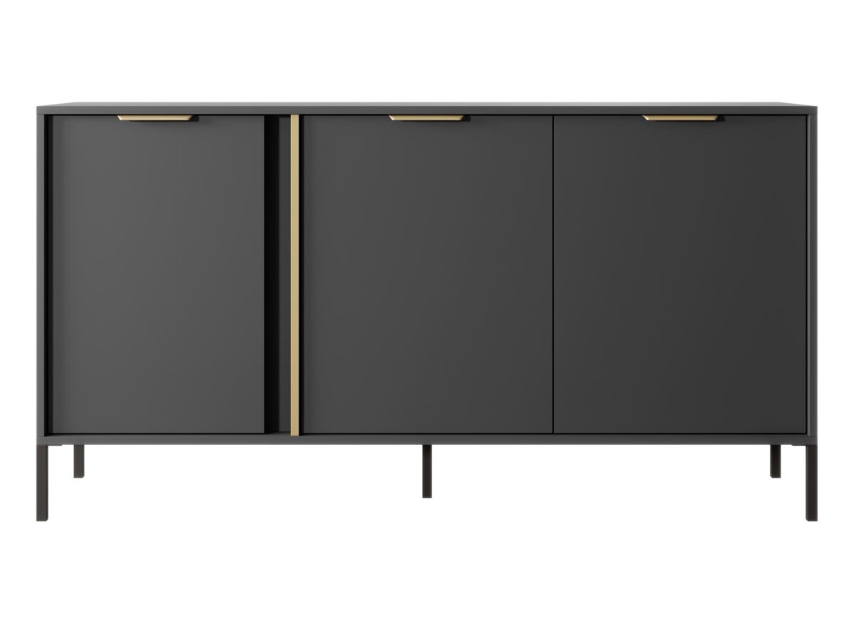 Elegante Kommode in Anthrazit mit goldenen Details 153 cm MARS