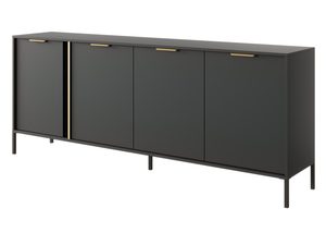 Miniaturka 2 - Nowoczesna czarna komoda z metalowymi nóżkami