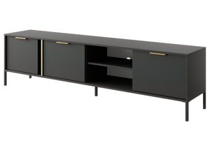 Miniatura 3 - Černá TV skříňka s kovovými úchyty
