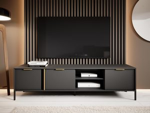 Miniatura 5 - Černá TV skříňka s černými úchyty v obývacím pokoji