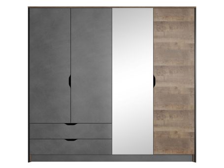 Szafa z drzwiami i lustrzanymi frontami, nowoczesny design