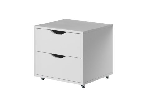 Kontenerek biały z szufladami, minimalistyczny design