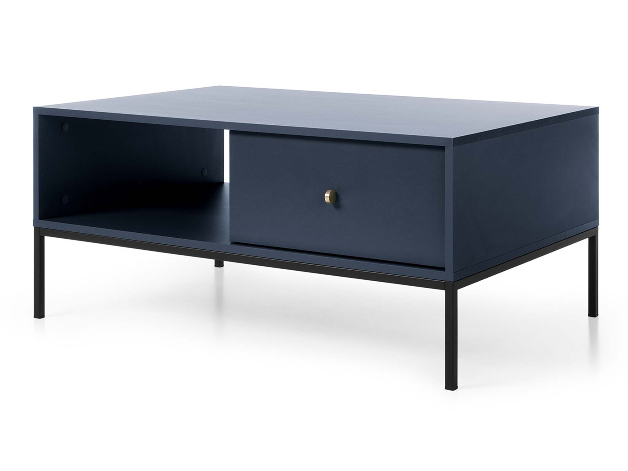 Nowoczesna szafka RTV granatowa z przesuwaną półką Nowoczesna szafka RTV granatowa z przesuwaną półką