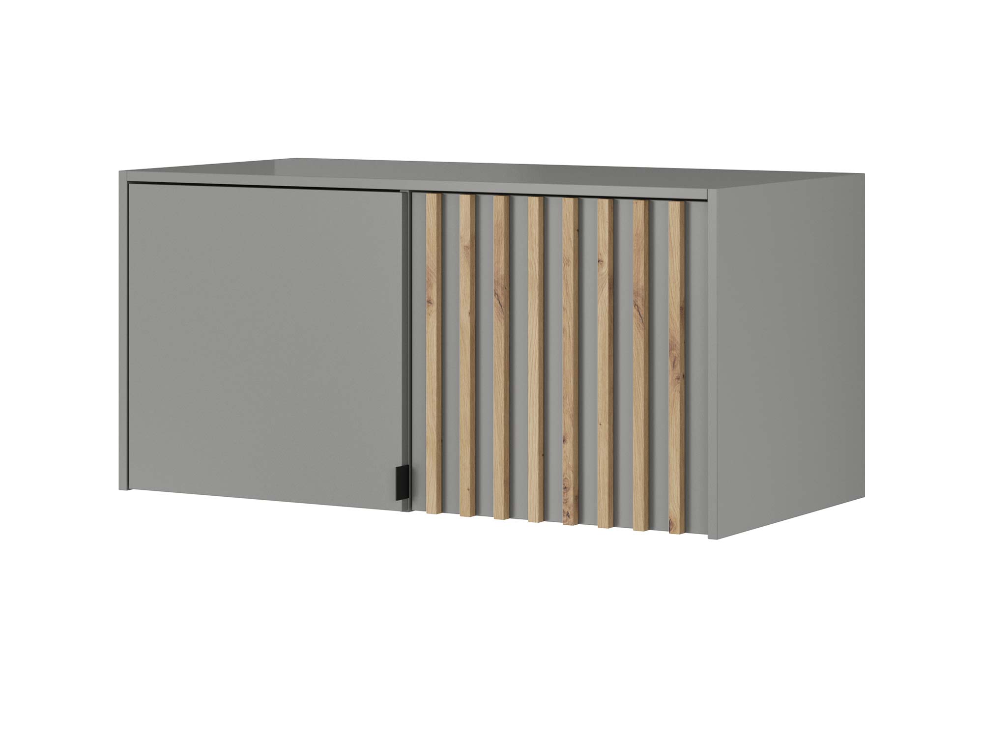 Nadstawka uzupełniająca do szafy w kolorze jasnego szarego i listwami panelowymi