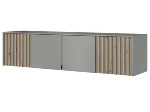 Miniatura 3 - Moderní TV skříňka s šedými panelami a dřevěnými lištami