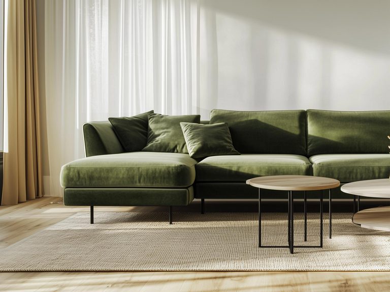 Narożnik zielony – jak wprowadzić kolor do salonu