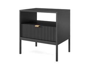 Miniatura 1 - Skříňka nocna loftová s černým korpusem a ozdobnym frezowaniem