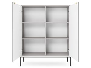 Miniaturka 7 - Komoda otwierana z półkami i czarną podstawą w stylu modern