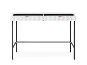 Miniatura 11 - Minimalistická bílá toaletní stolek z ryflowanym čelem a černým roštem