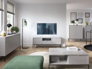 Miniaturka 8 - Nowoczesny salon z szafką RTV w jasnoszarym