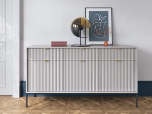 Miniatura 8 - Světlý konferenční stolek z frezowanym čelem ve stylu glamour