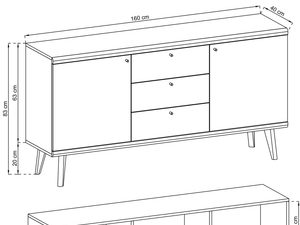 Miniatura 5 - Technický výkres komody se zásuvkami