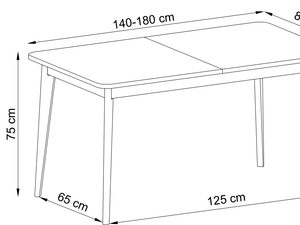 Miniatura 3 - Technický výkres stolu rozkládacího z obdélníkovým deskou