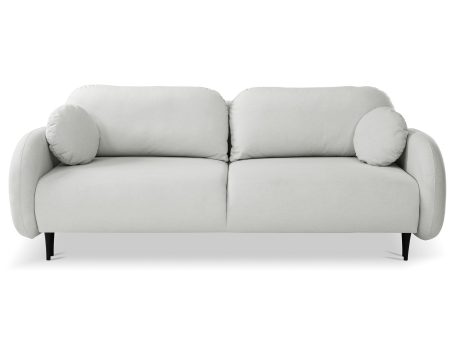 Nowoczesna sofa modułowa w jasnoszarym kolorze, styl skandynawski