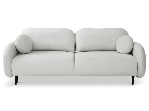 Nowoczesna sofa modułowa w jasnoszarym kolorze, styl skandynawski