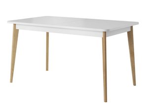 Miniatúra 4 - Moderný biely stôl na drevených nohách, minimalistický štýl