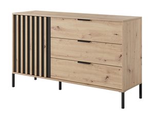 Miniatura 10 - Dřevěná komoda s černými detalami a svislými lištami
