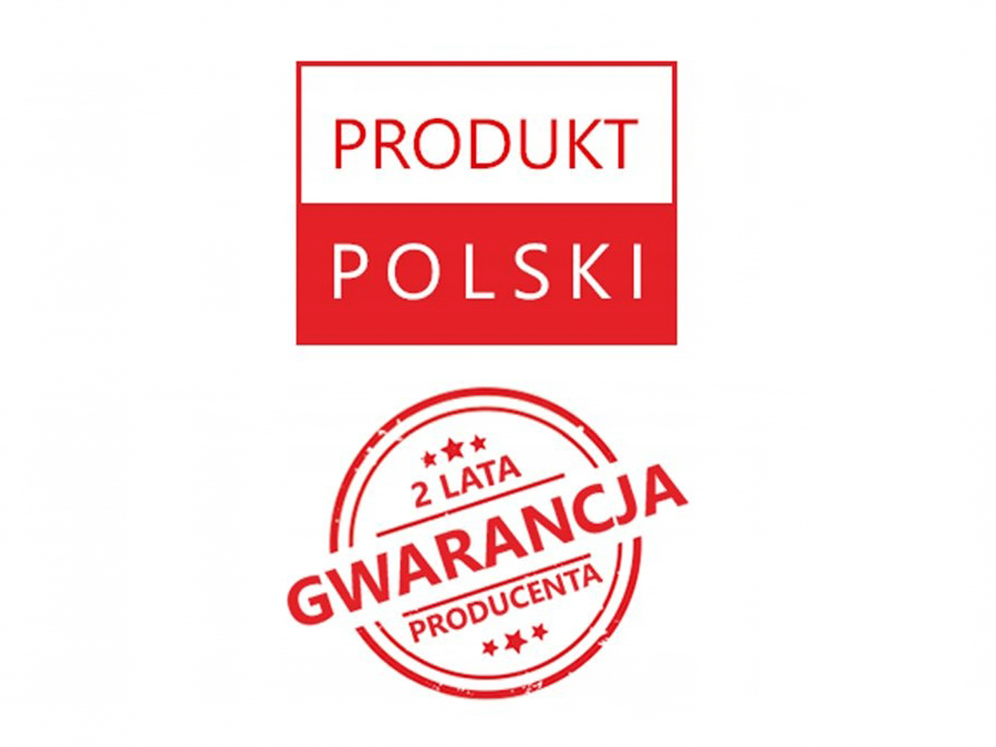 Naklejka "Produkt Polski" z gwarancją 2 lata producenta Naklejka "Produkt Polski" z gwarancją 2 lata producenta