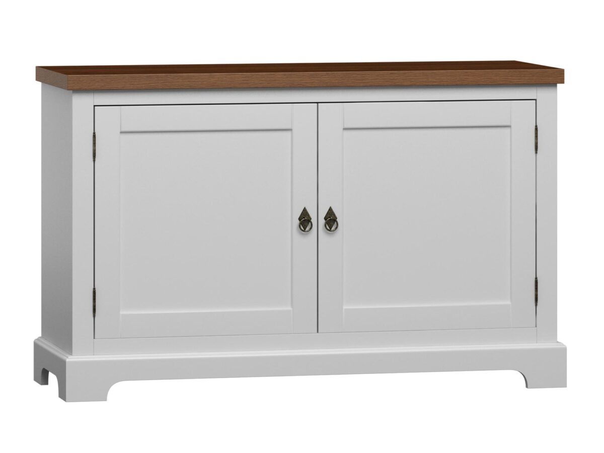 Hohe Kommode für das Wohnzimmer Weiß/Nussbaum Awinion A06
