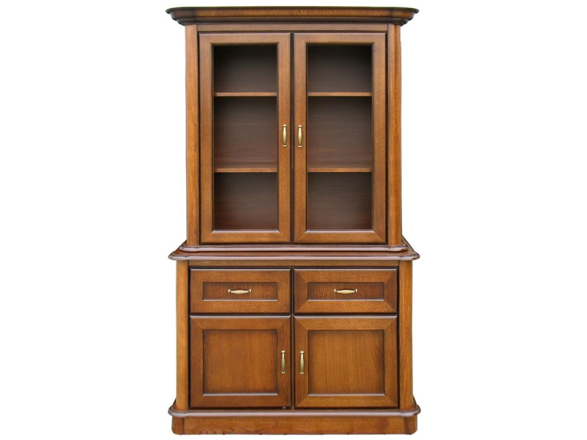 Elegante antike Vitrine Antik-Kirsche mit Glasfront B18+B04