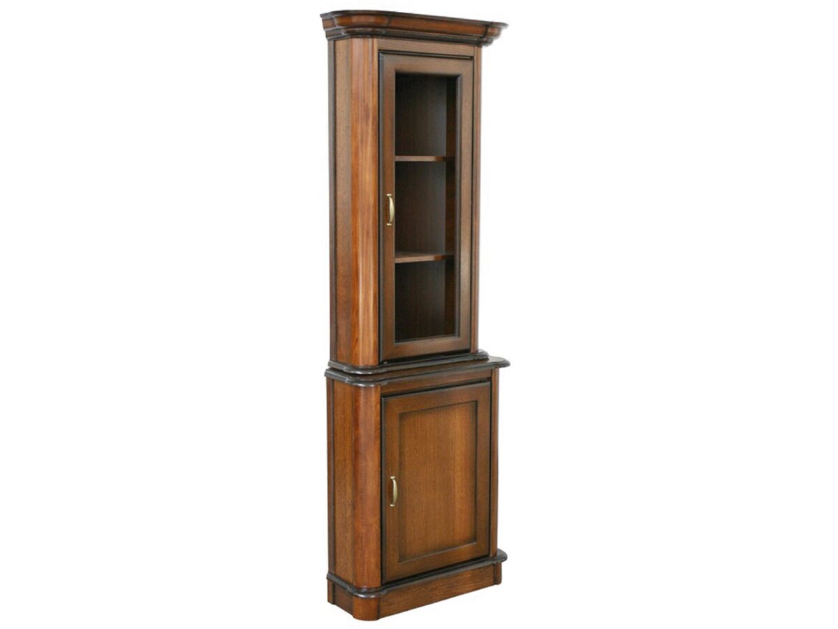 Elegante Eckvitrine Antik-Kirsche mit Glasfront Bawaria B21+B22