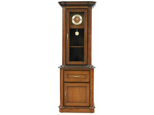 Miniatúra 7 - Drevená vitrína s hodinami v klasickom štýle so sklenenými dverami