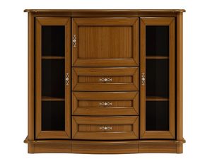 Miniatúra 10 - Klasická komoda s mnohými zásuvkami, vyrezávanými detailmi a ozdobnými úchytkami