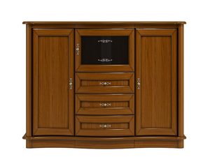 Miniatúra 10 - Drevená komoda s mnohými zásuvkami a vyrezávanými detailmi do elegantného interiéru