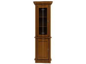 Miniatúra 10 - Drevená rohová vitrína s presklenými dvierkami, vyrezávanými detailmi a klasickým vyhotovením pre štýlový interiér.