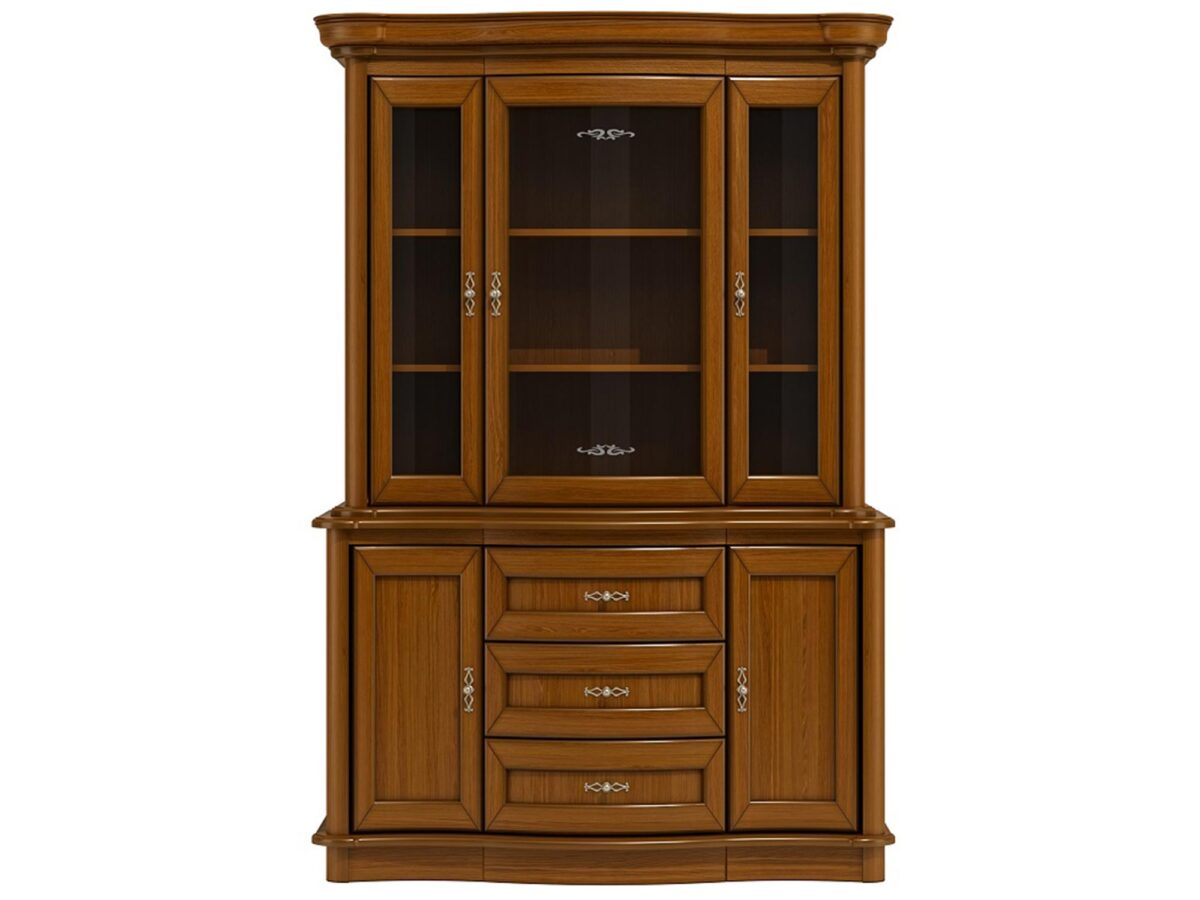 Klassische Vitrine Eiche Nussbaum CAREN C20+C21