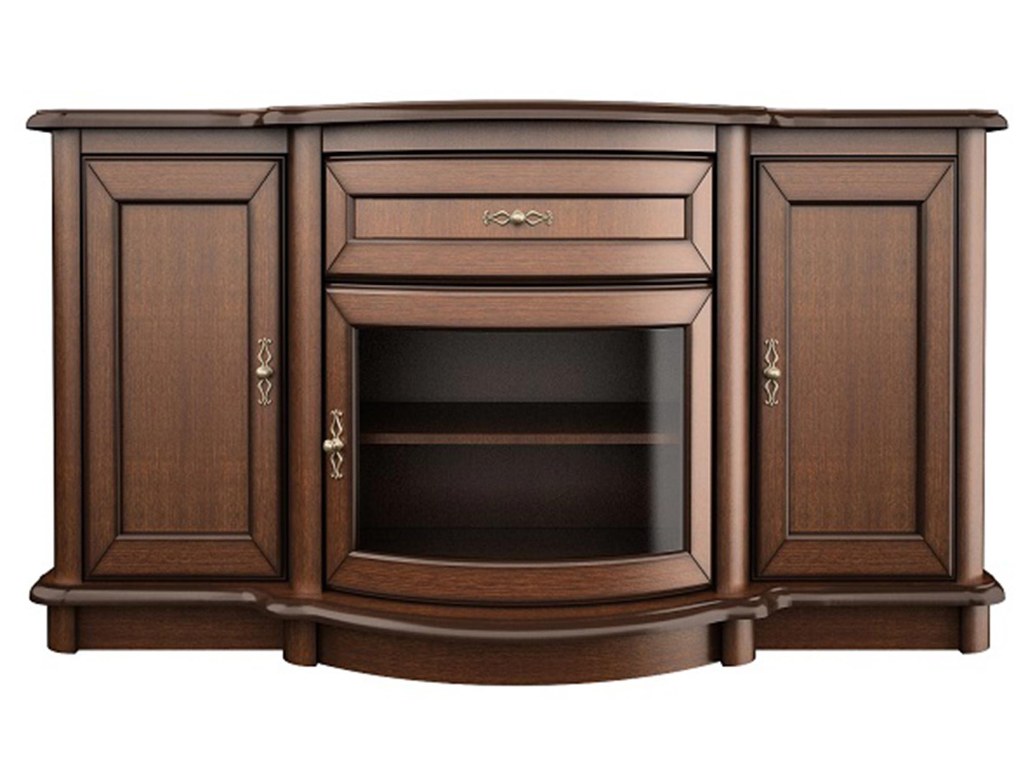 Drewniana komoda z rzeźbionymi detalami, szufladami i klasycznym wykończeniem do stylowego wnętrza Drewniana komoda z rzeźbionymi detalami, szufladami i klasycznym wykończeniem do stylowego wnętrza