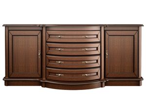 Miniatúra 5 - Klasická komoda s mnohými zásuvkami, vyrezávanými detailmi a dekoratívnymi rukoväťami do elegantného interiéru