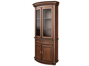 Miniatúra 5 - Klasická vitrína s presklenými dverami, vyrezávanými detailmi a dekoratívnymi rukoväťami do elegantného interiéru