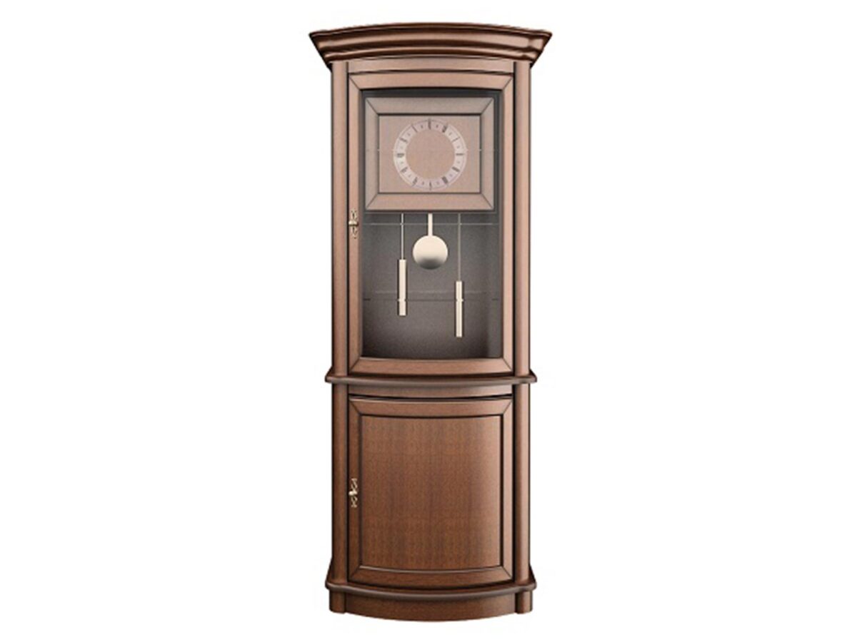 Glasvitrine mit Uhr braun Hawana H27