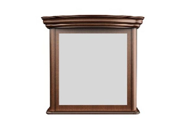 Zrcadlo v dřevěné rámu s vyřezávanými detalami ve stylu klasickém do eleganckiego interiéru