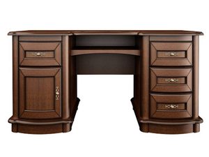 Miniatúra 5 - Drevený pracovný stôl s vyrezávanými detailmi a klasickým spracovaním do elegantnej kancelárie