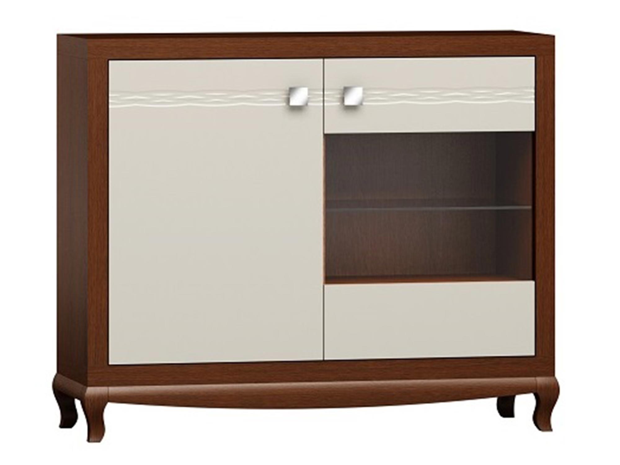 Drewniana witryna z przeszklonymi drzwiami i rzeźbionymi nogami w stylu retro do eleganckiego salonu Drewniana witryna z przeszklonymi drzwiami i rzeźbionymi nogami w stylu retro do eleganckiego salonu