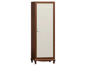 Miniatúra 4 - Úzka vitrína s drevenými frontmi, sklenenými dvierkami a vyrezávanými nohami vo vintage štýle