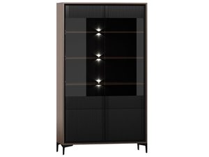 Miniatúra 3 - Vitrína s tmavymi frontmi, presklenymi dverami a LED podsvietením v industriálnom štýle