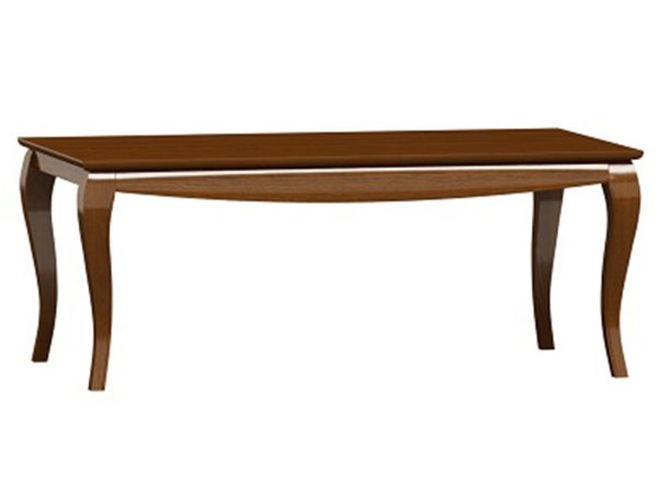 Klasický stůl s dřevěným deskou, vyřezávanými nohami a elegantním povrchovou úpravou do stylowego interiéru