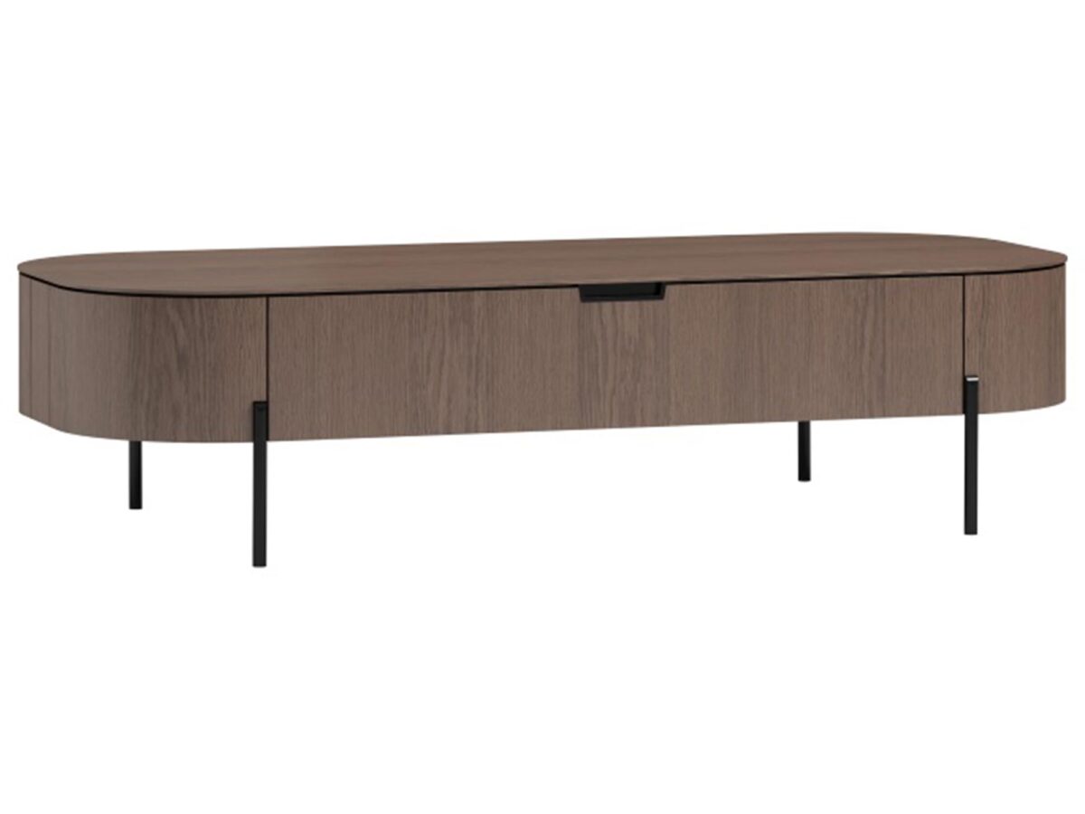 Couchtisch abgerundet MDF Braun/Schwarz MONS MN02