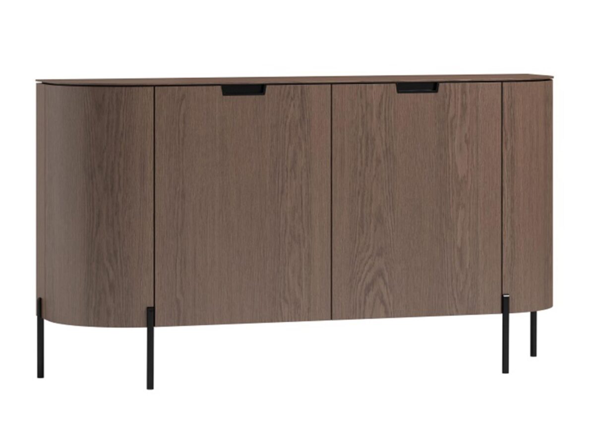 Kommode MDF Schwarz/Braun abgerundet MONS MN04