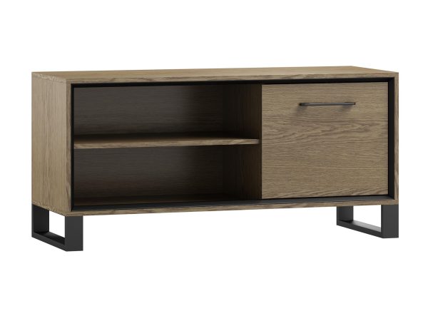 Nízká TV skříňka z jasnego dřeva, moderní styl