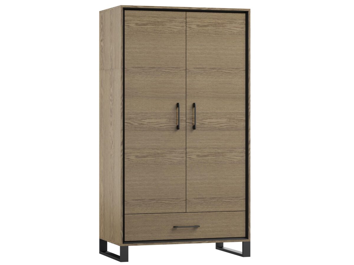 Moderner 2-türiger Kleiderschrank Eiche Braun Madox MX13