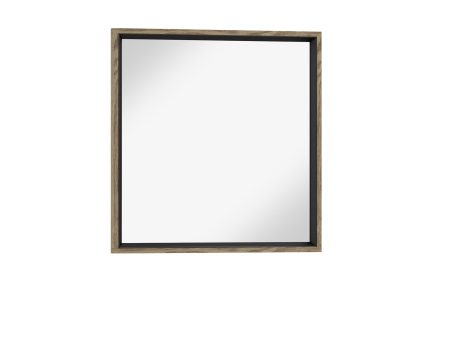 Prostokątne lustro z drewnianą ramą, minimalistyczny design