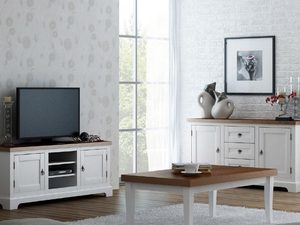 Miniaturka 4 - Aranżacja salonu w stylu prowansalskim z białymi meblami i drewnianymi akcentami