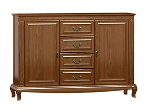 Miniatúra 6 - Drevená komoda s vyrezávanými nohami, elegantnými úchytkami a klasickým vyhotovením do elegantného interiéru