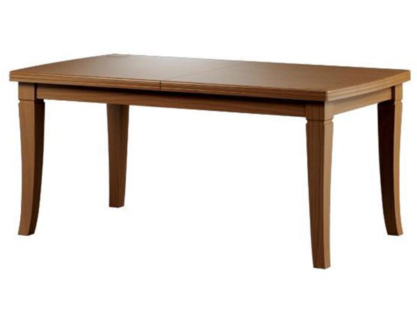 Klasický stůl s dřevěným deskou a prostymi nohami do elegantní jídelny
