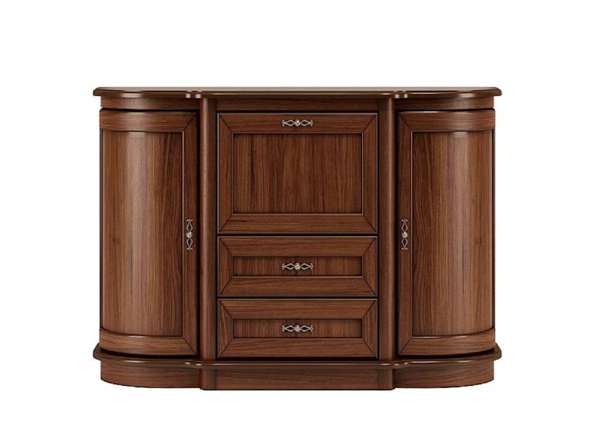 Braune Kommode Nussbaum furniert Wersal W04